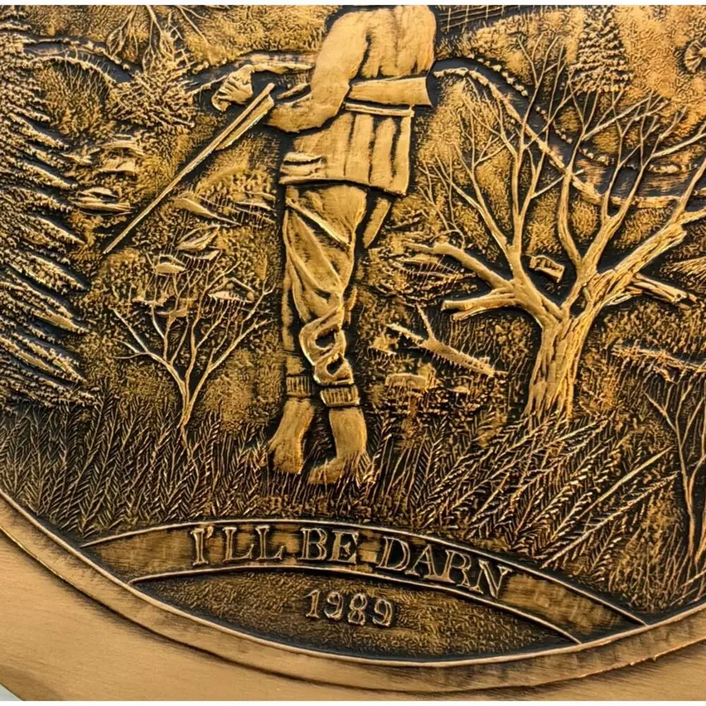 Vintage Wendell August Forge Solid Bronze Plate Featuring 1989 I'll Be Darn